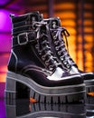 Stylish Black Boots With Buckles