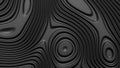 Stylish black colored background with flowing lines. Abstract topographic map contour background. Black stripe pattern Royalty Free Stock Photo