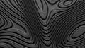 Stylish black colored background with flowing lines. Abstract topographic map contour background. Black stripe pattern background. Royalty Free Stock Photo