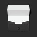 Stylish black envelope and folded white sheet of paper. 3d rendering Royalty Free Stock Photo