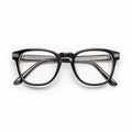 Stylish Black Eyeglasses With Clear Lenses And Thin Frame On White Background Royalty Free Stock Photo