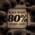 Stylish black friday sale poster with dark bubbles