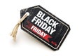 A stylish black friday sale tag placed on a pristine white background, showcasing a compelling contrast Royalty Free Stock Photo