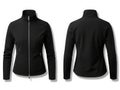 A stylish black jacket with a full-length zipper and elasticated cuffs Royalty Free Stock Photo