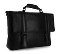 Stylish black leather briefcase isolated on white Royalty Free Stock Photo