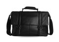Stylish black leather briefcase isolated on white Royalty Free Stock Photo