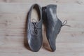 Stylish black mens crafted shoes for ballroom dancing Royalty Free Stock Photo