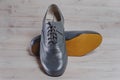 Stylish black mens crafted shoes for ballroom dancing Royalty Free Stock Photo