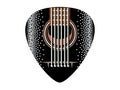 Stylish black plectrum for guitar. Vector illustration