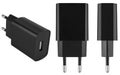Stylish black power adapter on a white background. Royalty Free Stock Photo