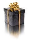 Stylish black present box Royalty Free Stock Photo