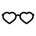 Stylish black sunglasses in the shape of a heart.Eyeglass frames for summer, party, beach.Decoration for the face.Vector Royalty Free Stock Photo