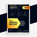 Stylish black and yellow annual report flyer template design