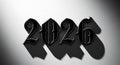 2026 in Stylish Blackletter Gothic 3D Text on White Royalty Free Stock Photo