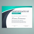 Stylish blue certificate design template