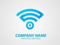 Stylish blue colour business symbol. Royalty Free Stock Photo
