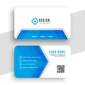 Stylish blue company business card design