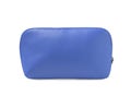 Stylish blue cosmetic bag isolated on white Royalty Free Stock Photo