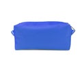 Stylish blue cosmetic bag isolated on white Royalty Free Stock Photo