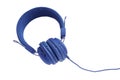 Stylish blue headphones Royalty Free Stock Photo