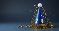 Stylish blue party hat with gold twenty four Royalty Free Stock Photo
