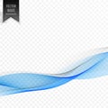 Stylish blue transparent wave vector background Royalty Free Stock Photo