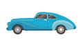 Stylish Blue Vintage Car Flat Vector, vector design Generative AI Royalty Free Stock Photo