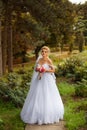 Stylish bride in a white dress on the wedding day Royalty Free Stock Photo