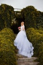 Stylish bride in a white dress on the wedding day Royalty Free Stock Photo