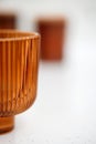 stylish brown faceted glass. the selective focus