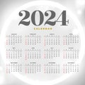 stylish 2024 business calendar template with glowing neon effect