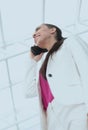 Stylish business lady talking on the phone Royalty Free Stock Photo