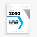 stylish business yearly report flyer with blue theme