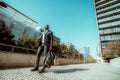 Stylish businessman with a weekender Royalty Free Stock Photo