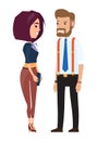 Stylish businessmen. Cartoon man and wooman characters in fashion clothes flat style illustration