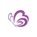 stylish butterfly love logo icon
