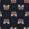 Stylish Butterfly seamless pattern on dark blue and black stripe