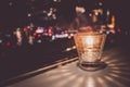Stylish candle and the city of night view