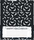 Stylish card with flying bats silhouettes on black back