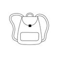 Stylish casual line art backpack. Leather rucksack with small pocket. Woman backpack doodle style.