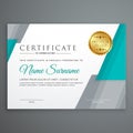 Stylish certificate template design with geometric shapes