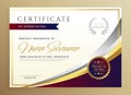 Stylish certificate template design in golden theme Royalty Free Stock Photo