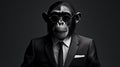 Stylish Chimp Suits: Monochrome Portraits With A Modern Twist
