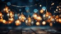 Stylish Christmas decoration with sparkling lights and Christmas decorative elements