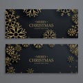 Stylish christmas festival banners template with snowflakes