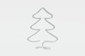 Stylish Christmas tree made of metal wire. Concept illustration pine on a light white background, greeting card, congratulation, Royalty Free Stock Photo