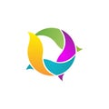 stylish circle waves logo icon