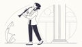 Stylish Clarinet Player in a Classic Setting, vector design Generative AI Royalty Free Stock Photo