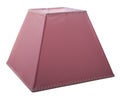 Stylish classic empire square dark pink tapered lamp shade on a white background isolated close up shot