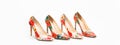 Stylish classic women leather shoe. Stylish female shoes in colors. Colorful leather shoes stiletto. Fashionable women